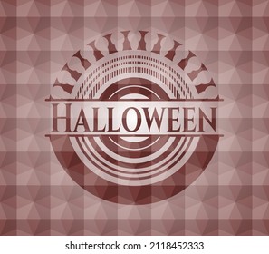 Insignia roja de Halloween con patrón geométrico. Sin inconveniente. 