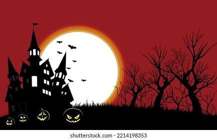 Halloween Red Burgundy Wallpaper Background Illustration Design