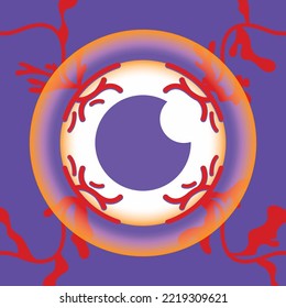 Halloween red eye ghost vector illustration on black background