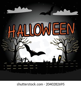 Halloween Red Moon in the Sky