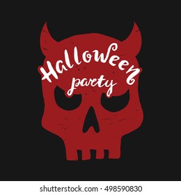 halloween red skull object