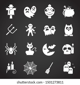 Halloween related icons on background for graphic and web design. Simple illustration. Internet concept symbol for website button or mobile app.