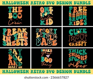  Halloween Retro Design Bundle,Retro Halloween Design Bundle,Groovy Halloween Design Bundle
