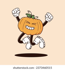 Halloween Retro Mascot Character Illustration