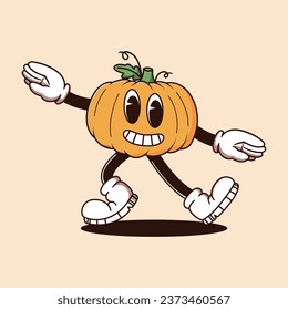Halloween Retro Mascot Character Illustration