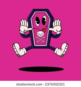 Halloween Retro Mascot Character Illustration