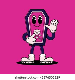 Halloween Retro Mascot Character Illustration