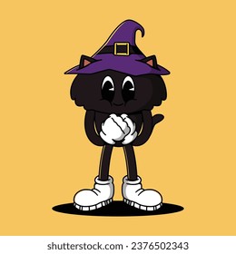 Halloween Retro Mascot Character Illustration