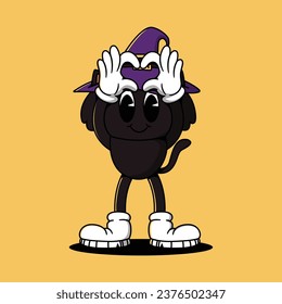 Halloween Retro Mascot Character Illustration