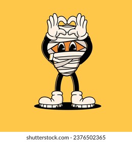 Halloween Retro Mascot Character Illustration