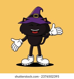 Halloween Retro Mascot Character Illustration