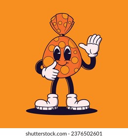 Halloween Retro Mascot Character Illustration