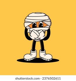 Halloween Retro Mascot Character Illustration