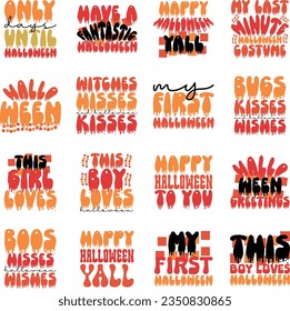 Halloween retro svg design bundle and eps file