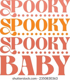 Halloween retro svg design and eps file