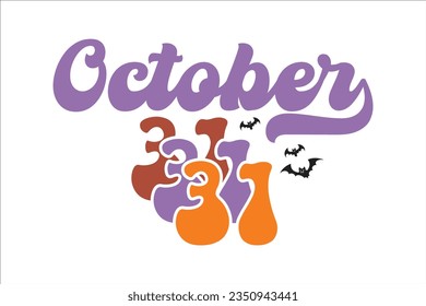 Halloween Retro SVG Design, typography, t-shirt, sublimation, Retro Design,