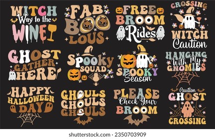 Halloween Retro T-Shirt Design Bundle