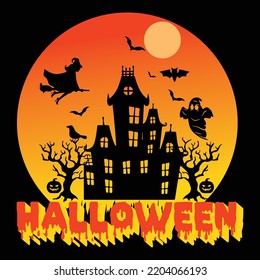 Halloween retro t-shirt design and typography 