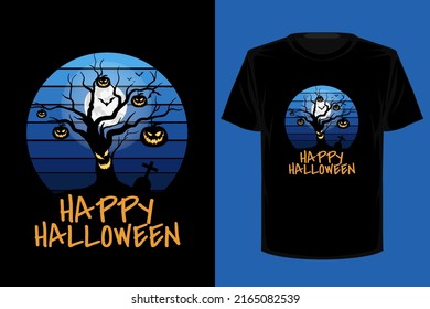 Halloween retro vintage t shirt design