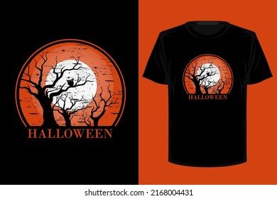 Halloween retro vintage t shirt design