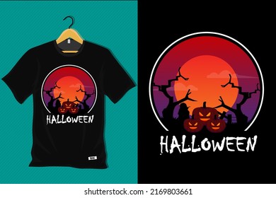 Halloween Retro Vintage T Shirt Design