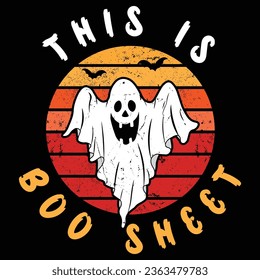 Halloween Retro Vintage T-Shirt Design Print Template