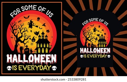 Halloween Retro Vintage tipografia T-shirt Design