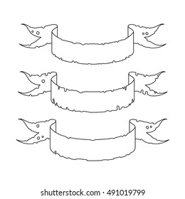 halloween ribbon set, vector