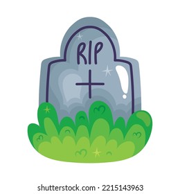 Halloween Rip Grave Icon On White Background