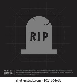 Halloween RIP Grave Stone icon - Black Creative Background
