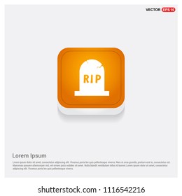 Halloween RIP Grave Stone icon Orange Abstract Web Button - Free vector icon