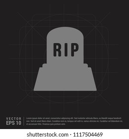 Halloween RIP Grave Stone icon - Black Creative Background - Free vector icon