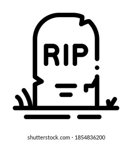 halloween rip tombstone icon vector. halloween rip tombstone sign. isolated contour symbol illustration