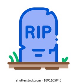 Halloween-Rip-Grabstein-Symbol-Vektorgrafik. Halloween-Rip-Grabstein-Schild. Illustration von Farbzeichen