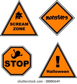 Halloween road signs
