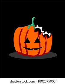 halloween robo vector design logo