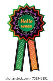 Halloween rosette. Isolated Halloween badge. Realistic vector illustration.