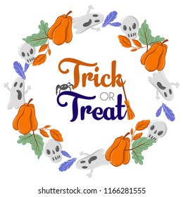 Halloween round frame 