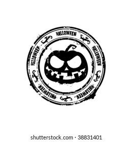 halloween round rubber stamp