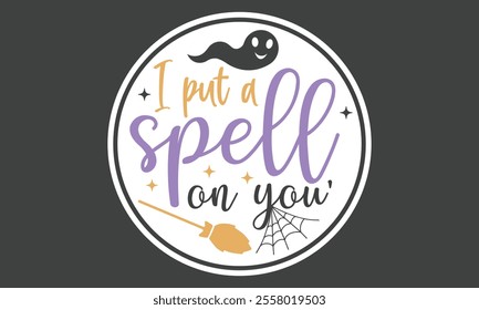 Halloween, Round Sign, Stickers Bundle ,Single Design