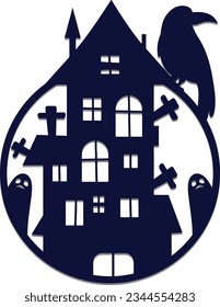 Halloween Round sign wall art laser cut