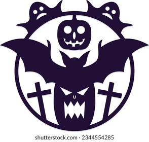 Halloween Round sign wall art laser cut