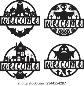 Halloween Round sign wall art laser cut