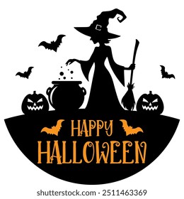 Halloween round welcome sign, Halloween door hanger sign