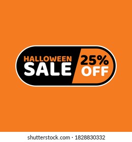 Halloween sale 25 percent off tag banner sticker