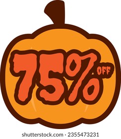Halloween Sale 75 Percent Discount Vector Sticker Tag