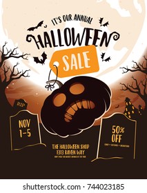 Halloween Sale background with copy space. EPS 10 vector.