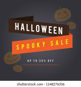 Halloween sale background with pumpskin