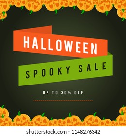 Halloween sale background with pumpskin