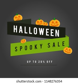 Halloween sale background with pumpskin